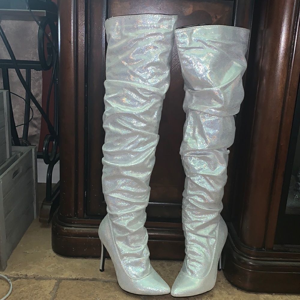 Silver Stiletto boots 